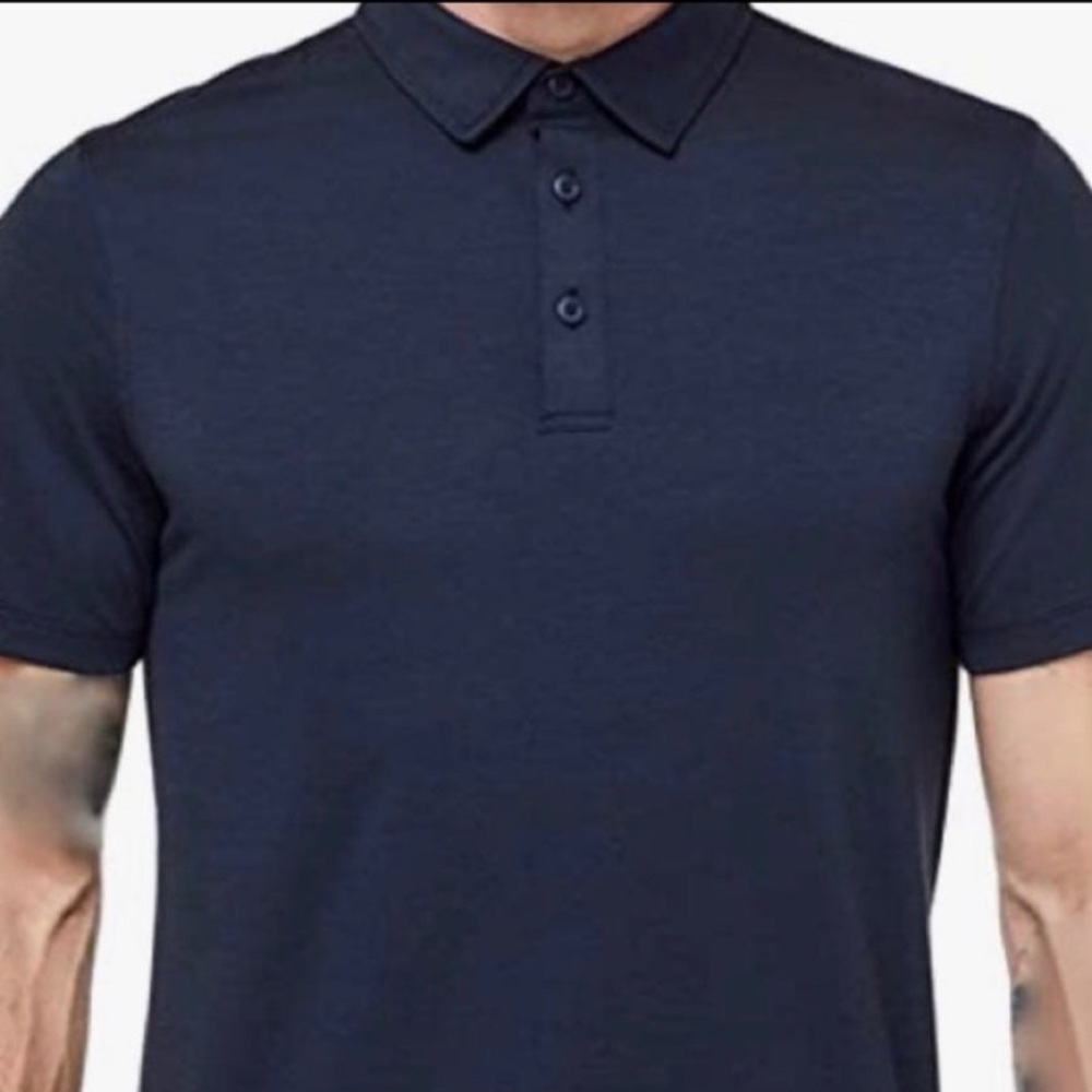 Lululemon Evolution Polo Shirt Navy Blue size Large